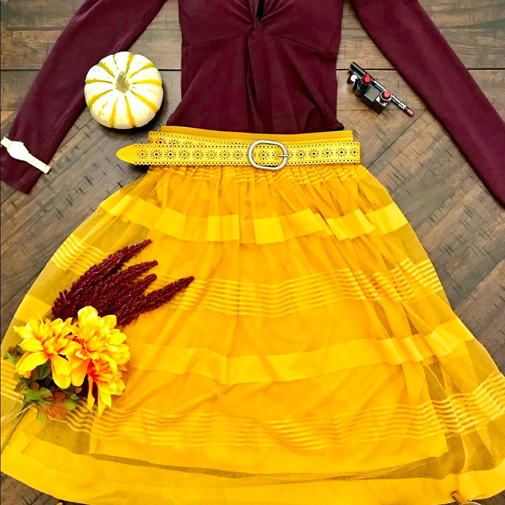 Mustard yellow skirt